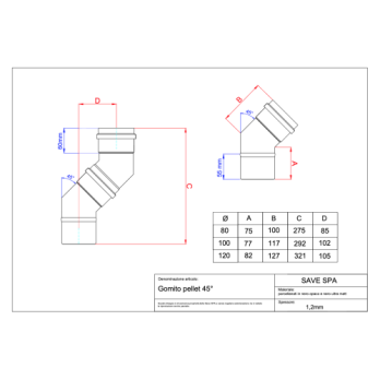 Koleno kouřovod peletová kamna průměr 100/45° černý  matný smalt