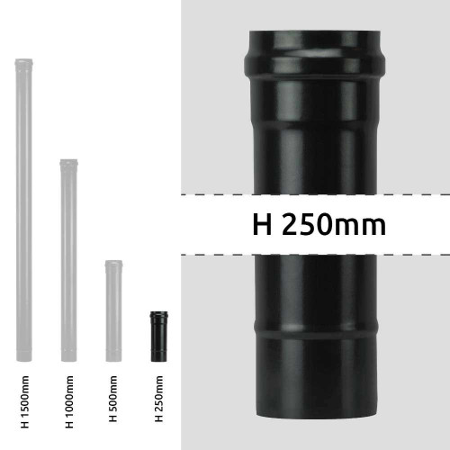Kouřovod trubka pro peletová kamna průměr 80-250 mm černý matný smalt