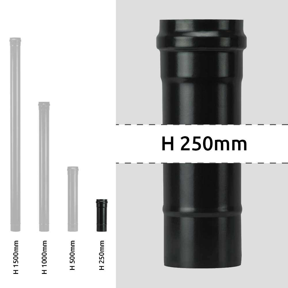 Kouřovod trubka pro peletová kamna průměr 80-250 mm černý matný smalt