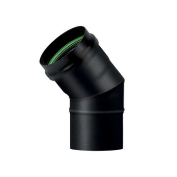 kouřovod koleno pro peletová kamna průměr 80/45° černý matný smalt