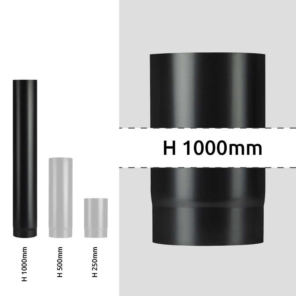 Roura 120mm/100cm/1,2mm smaltovaná černá