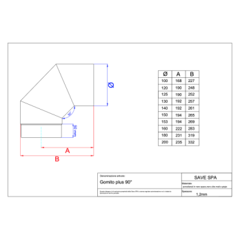 koleno 90 st -  120mm/1,2mm smaltovaná černá