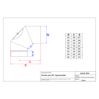 koleno 90 st+čistící otvor -  120mm/1,2mm smaltovaná černá