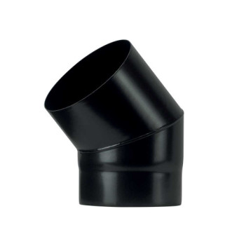 koleno 45 st -  120mm/1,2mm smaltovaná černá