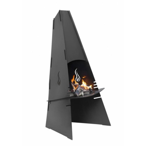 Venkovní krb/gril, černý lak