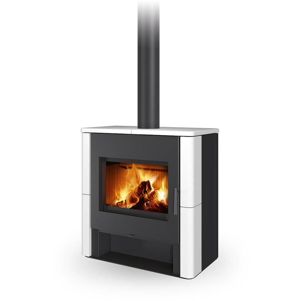 TELDE keramika hladká - krbová kamna s teplovodním výměníkem a dvojit