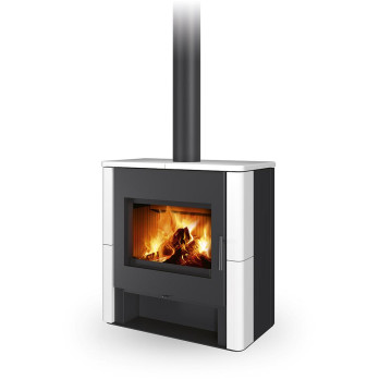 TELDE keramika hladká - krbová kamna s teplovodním výměníkem a dvojit