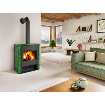 TELDE keramika rustik - krbová kamna s teplovodním výměníkem a dvojit