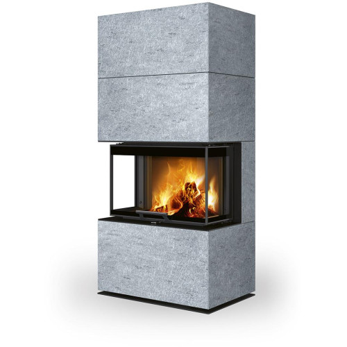 CARA C kámen - designový akumulační krb s výsuvnými dvířky
