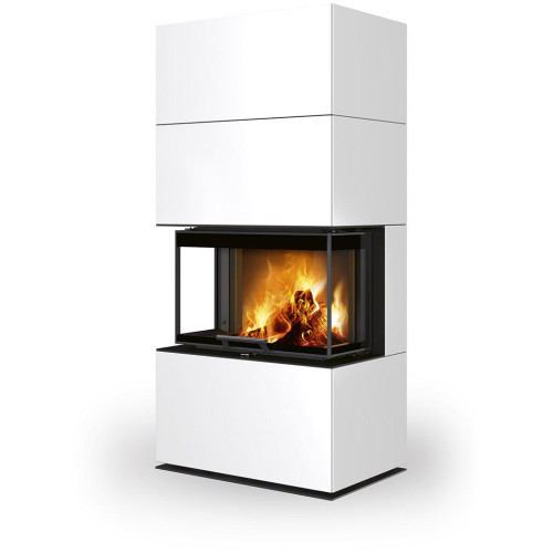 CARA C keramika - designový akumulační krb s výsuvnými dvířky