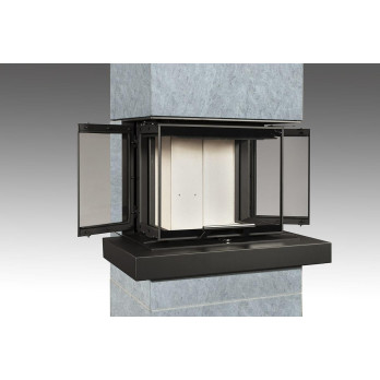 CARA CS 02 kámen - designový akumulační krb s výsuvnými dvířky