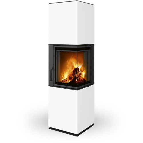 HARMONY R/L HA keramika - kachlový rohový akumulační krb, Dělené sklo