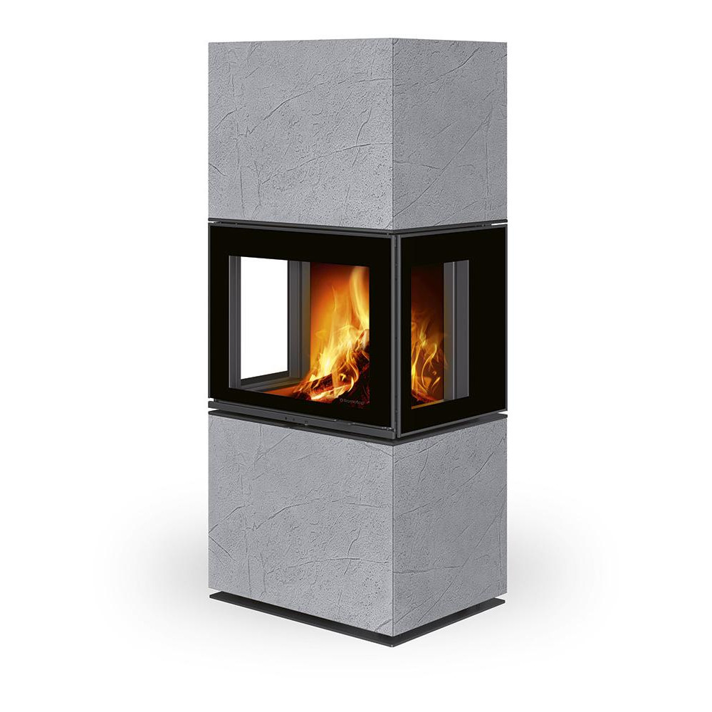 LERA C G thermaline - designový krb, Thermaline grey 62 - Dělené sklo