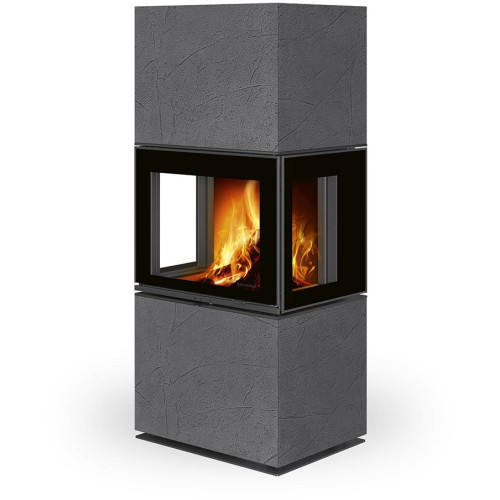 LERA C G thermaline - designový krb, Thermaline grey 62 - Dělené sklo