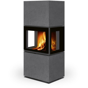 LERA C G thermaline - designový krb, Thermaline grey 62 - Dělené sklo